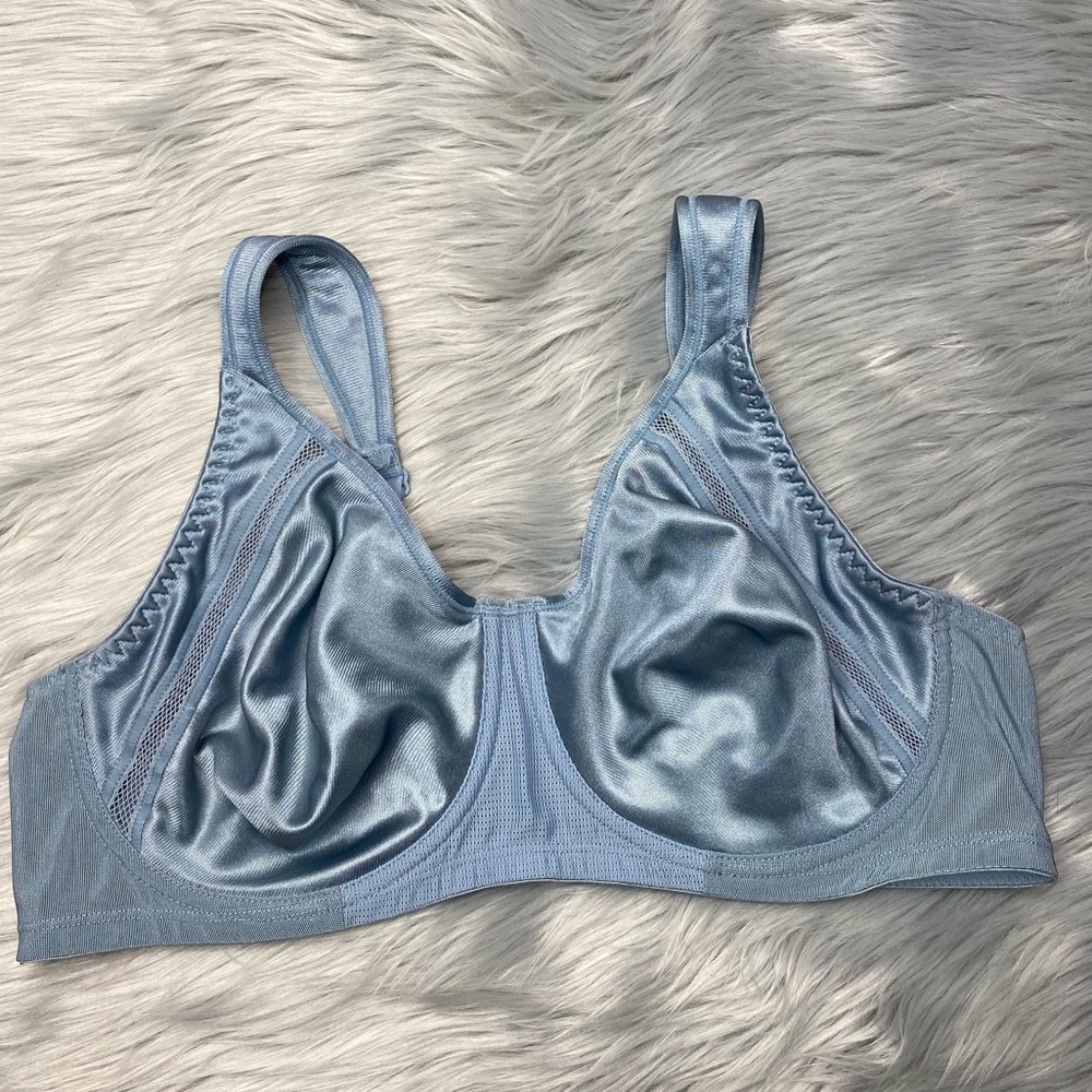 Breezies 42B Satin Bra Blue No Padding